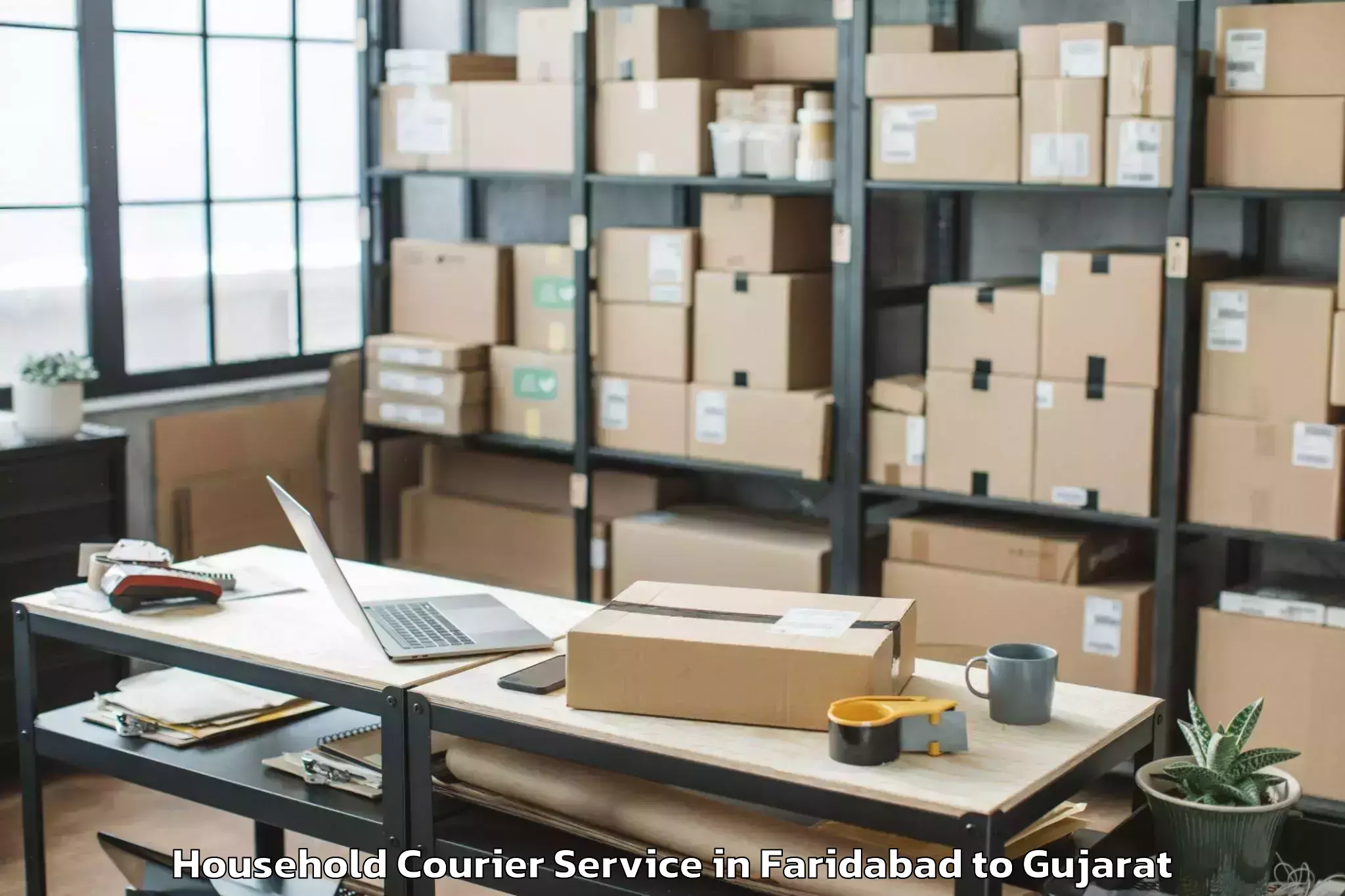 Quality Faridabad to Limbdi Household Courier